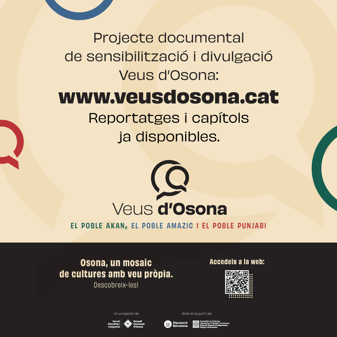 És un projecte documental de sensibilització i divulgació que vol donar a conèixer els diferents pobles i cultures que conviuen a Osona a través de la veu de persones referents de les diferents cultures..jpg